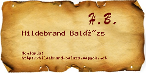 Hildebrand Balázs névjegykártya